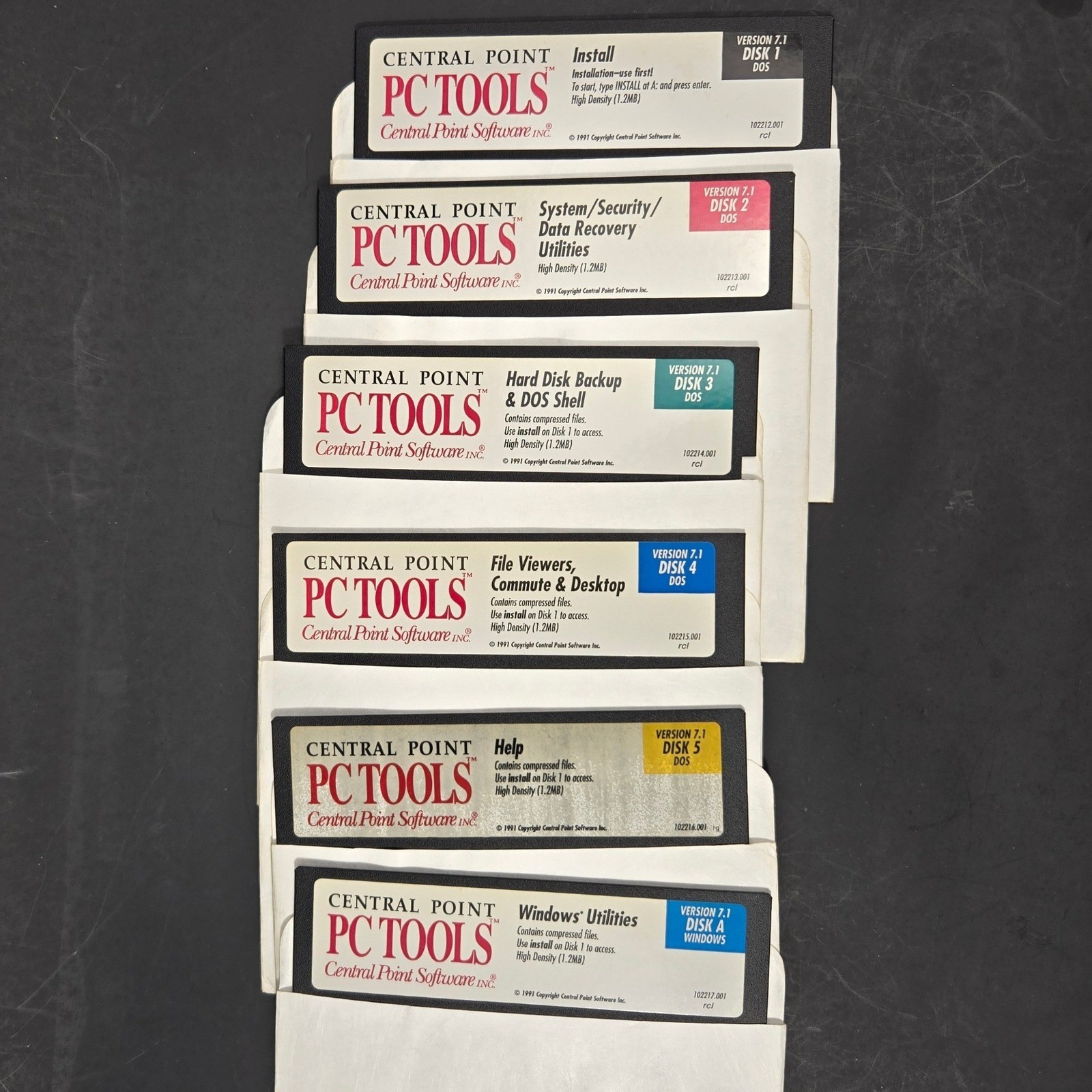 Vintage Central Point PC Tools Version 7.1 Floppy Disks 5.25 High Density 1.2MB