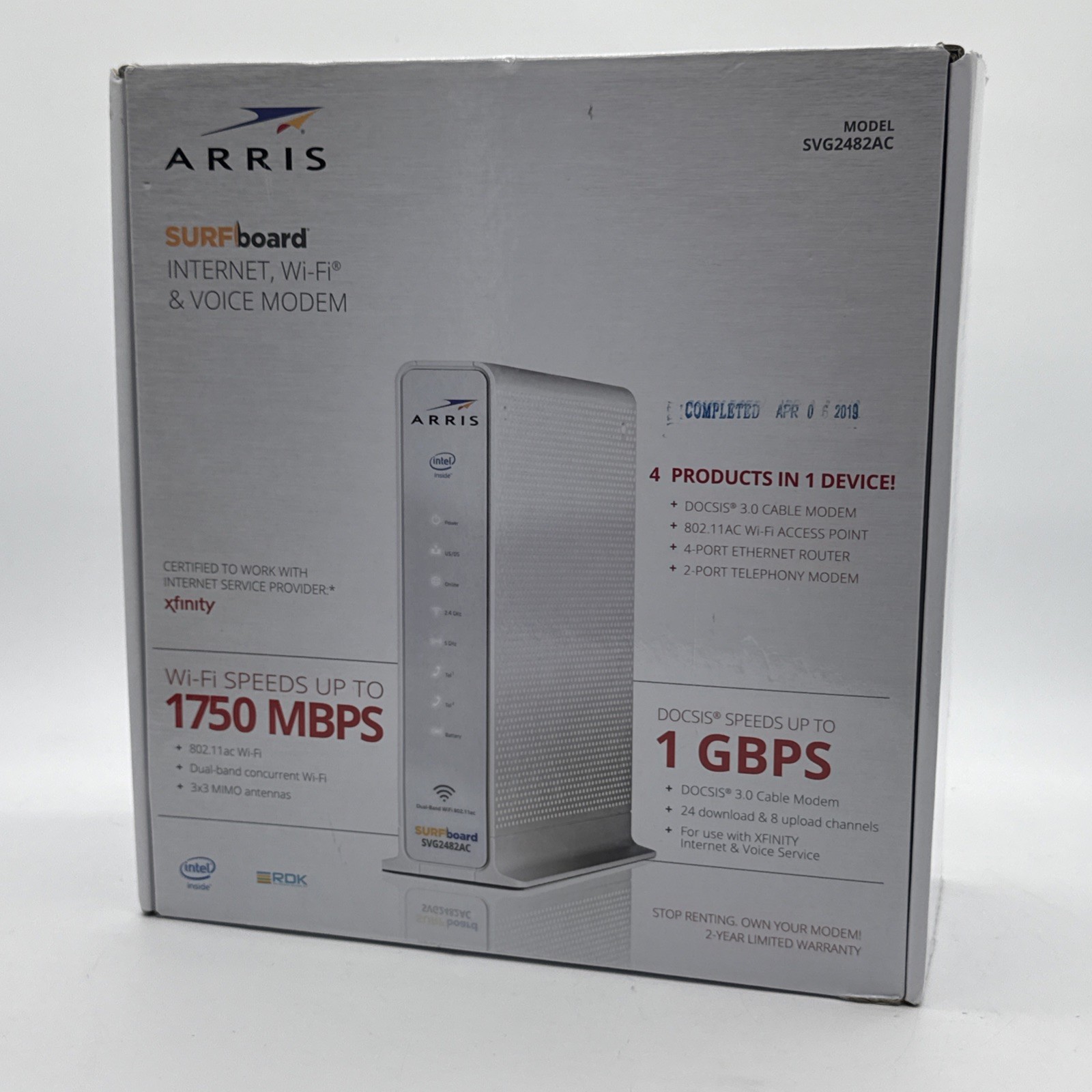 ARRIS SURFboard SVG2482AC DOCSIS 3.0 Cable Modem Wi-Fi Router 