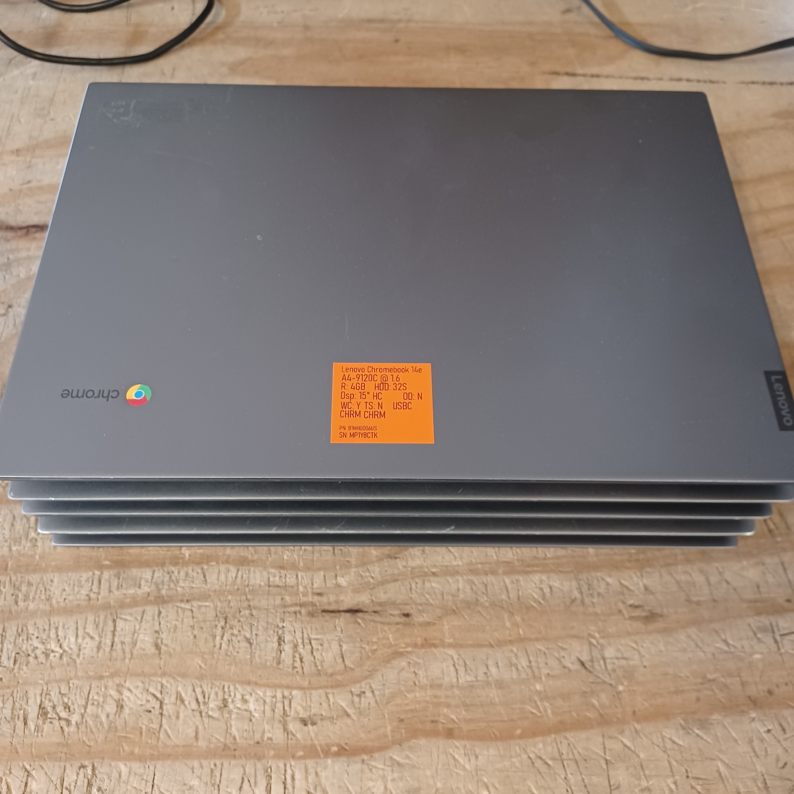 Lot of 5 Lenovo 14e Chromebook 14" AMD A4-9120C 1.6GHz 32GB 4GB DDR4 81MH0006US