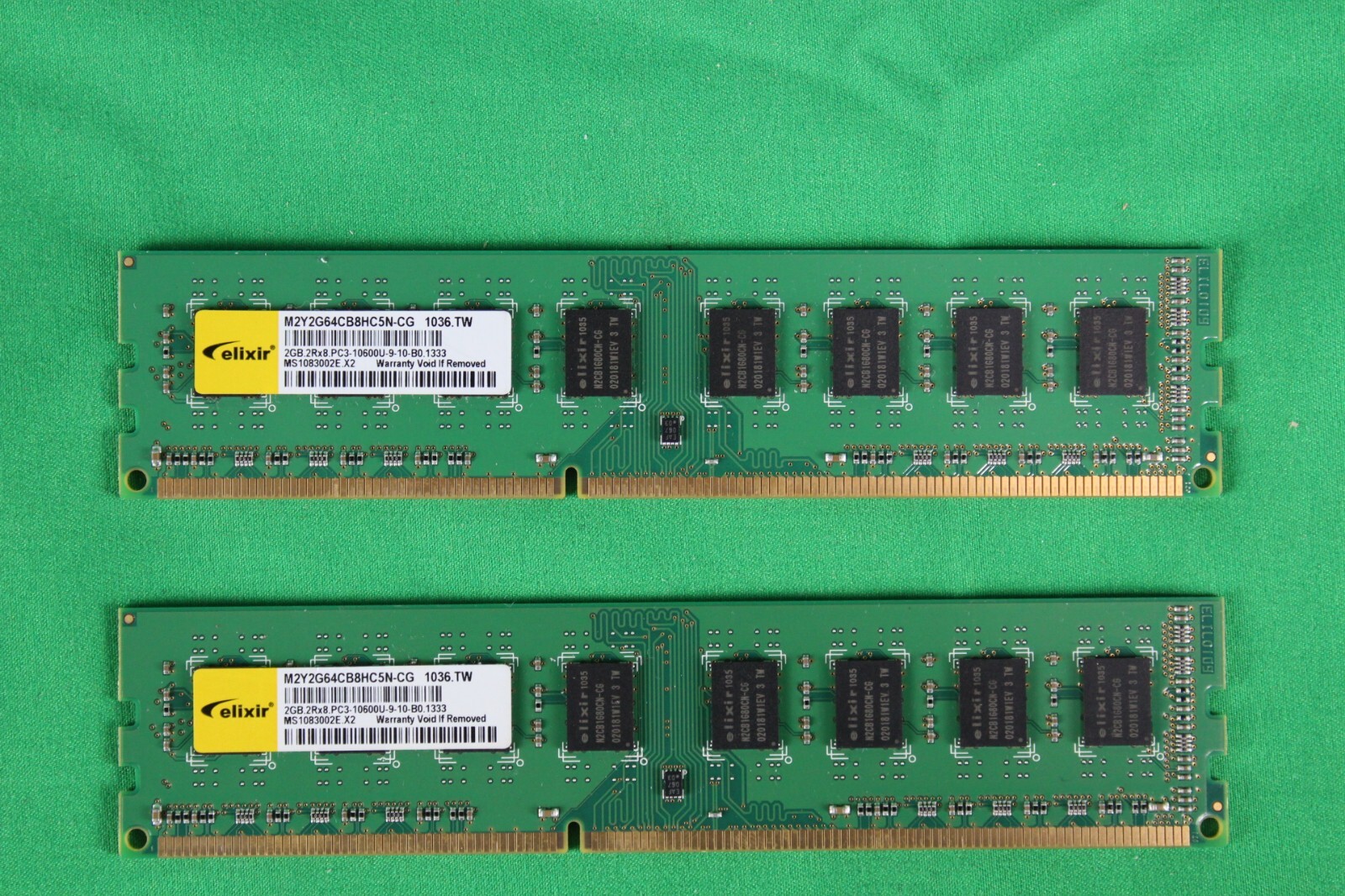 USED ELIXIR PC3 - 10600U 2 X 2GB 2RX8 4GB TOTAL.  M2Y2G64CB8HC5N-CG