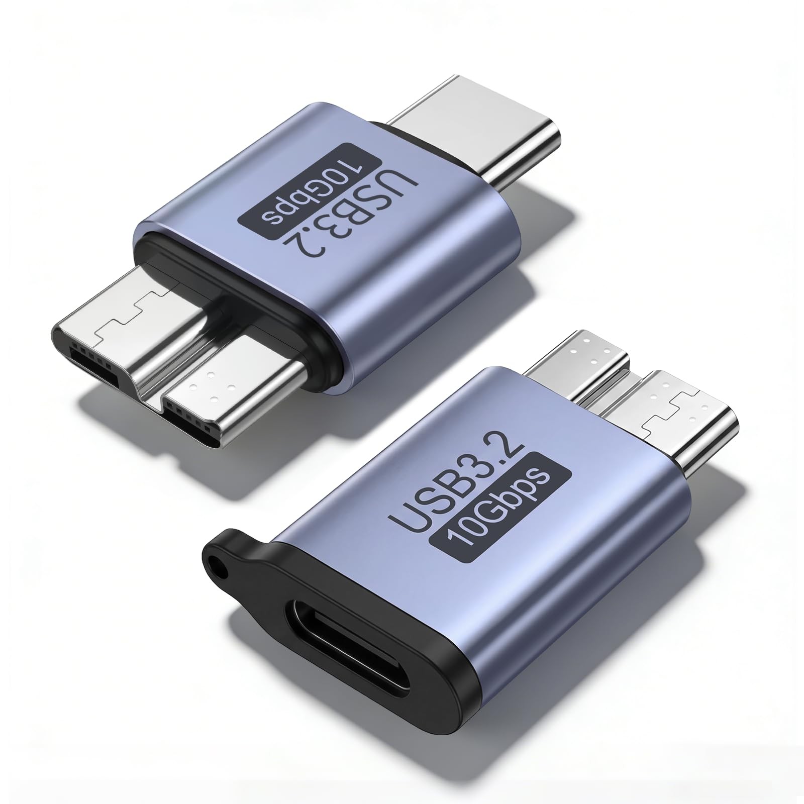 2 PCS USBC To Micro B Adapter USB 3.2 10Gbps TypeC To Micro USB B Male Data