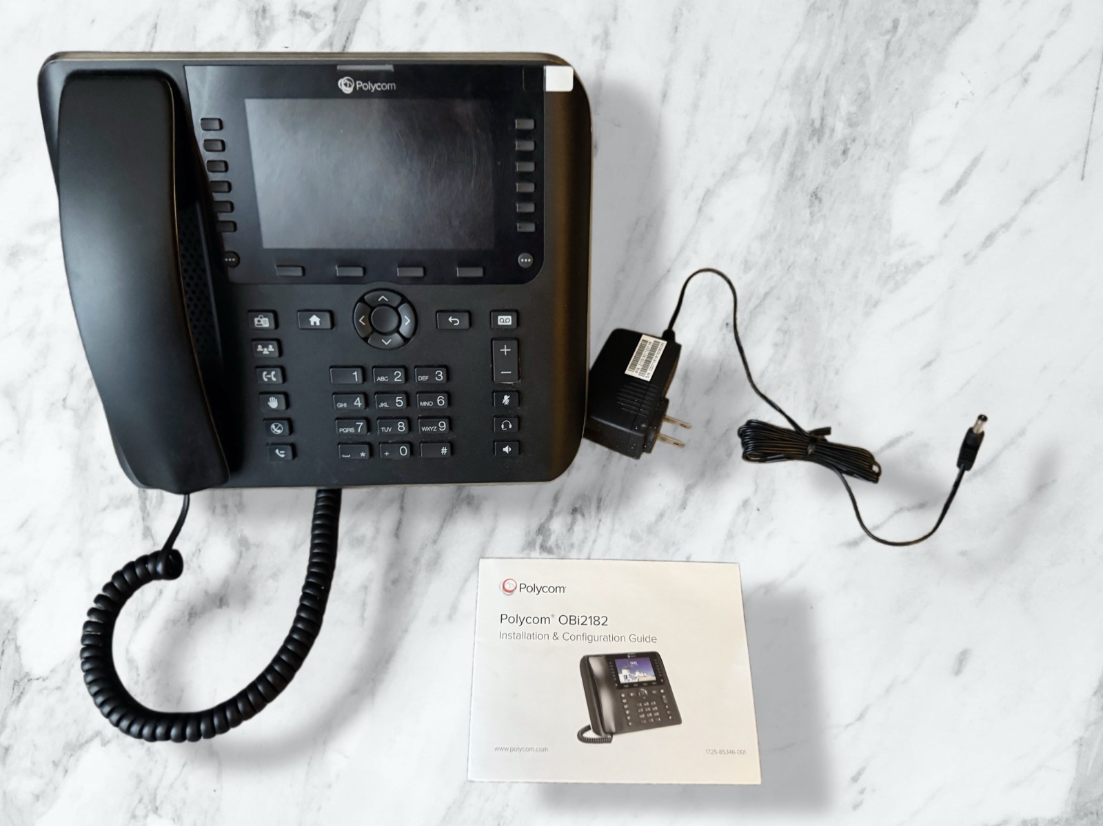 Polycom OBi2182 IP Phone 12-Line Gigabit Color VoIP 2668-08416-356 w/ Power Supp