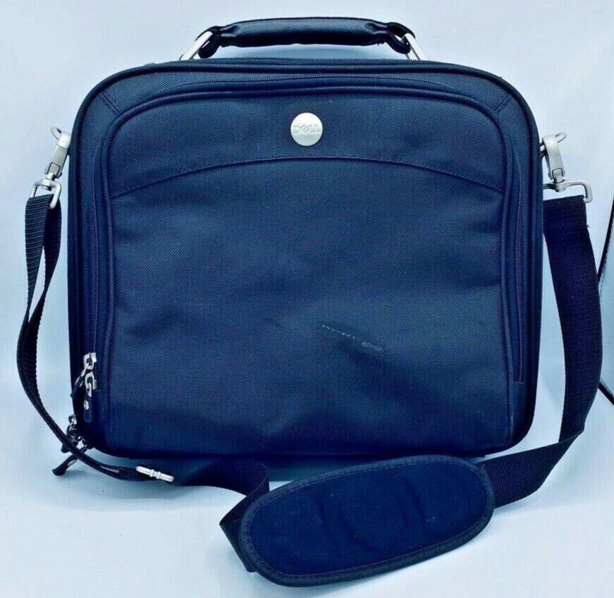 Dell Blue Carry Bag  Padded Top Handle Shoulder Strap Laptop Size Large Vintage