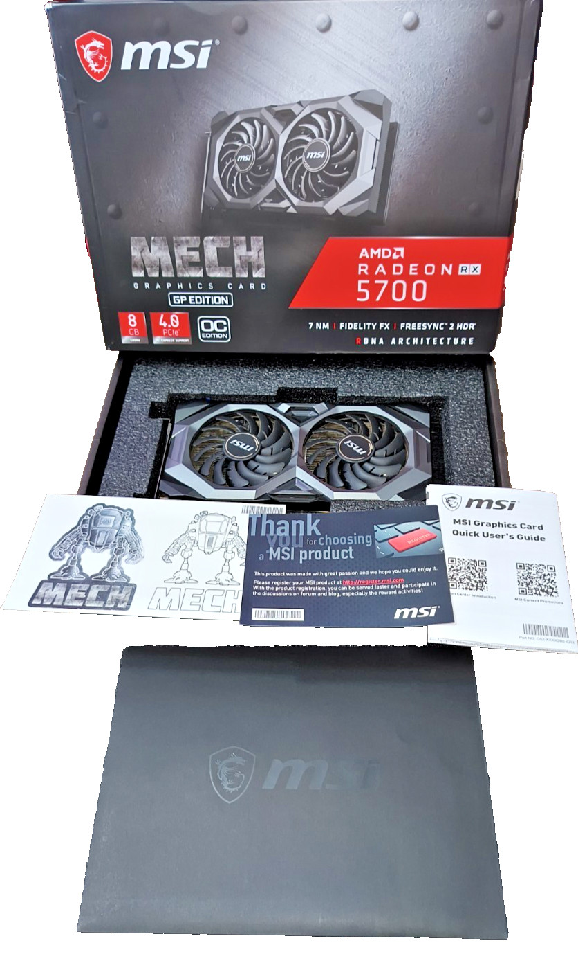 MSI Mech OC GP AMD RX 5700 8GB Samsung VRAM– Serviced, Tested, Box & stickers