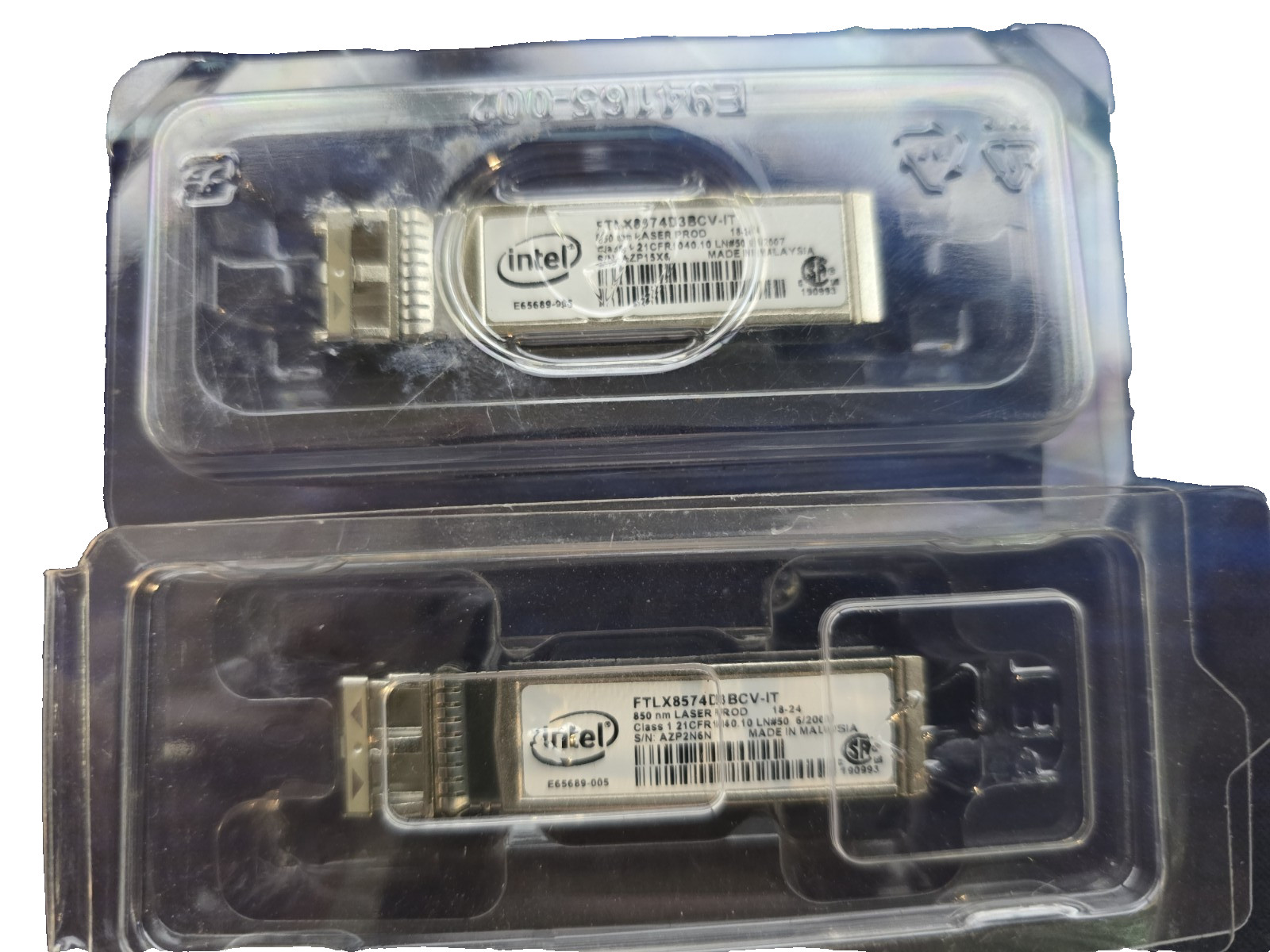 Lot of 2 x Intel FTLX8574D3BCV-IT 10Gb E10GSFPSR E65689-005 SFP+