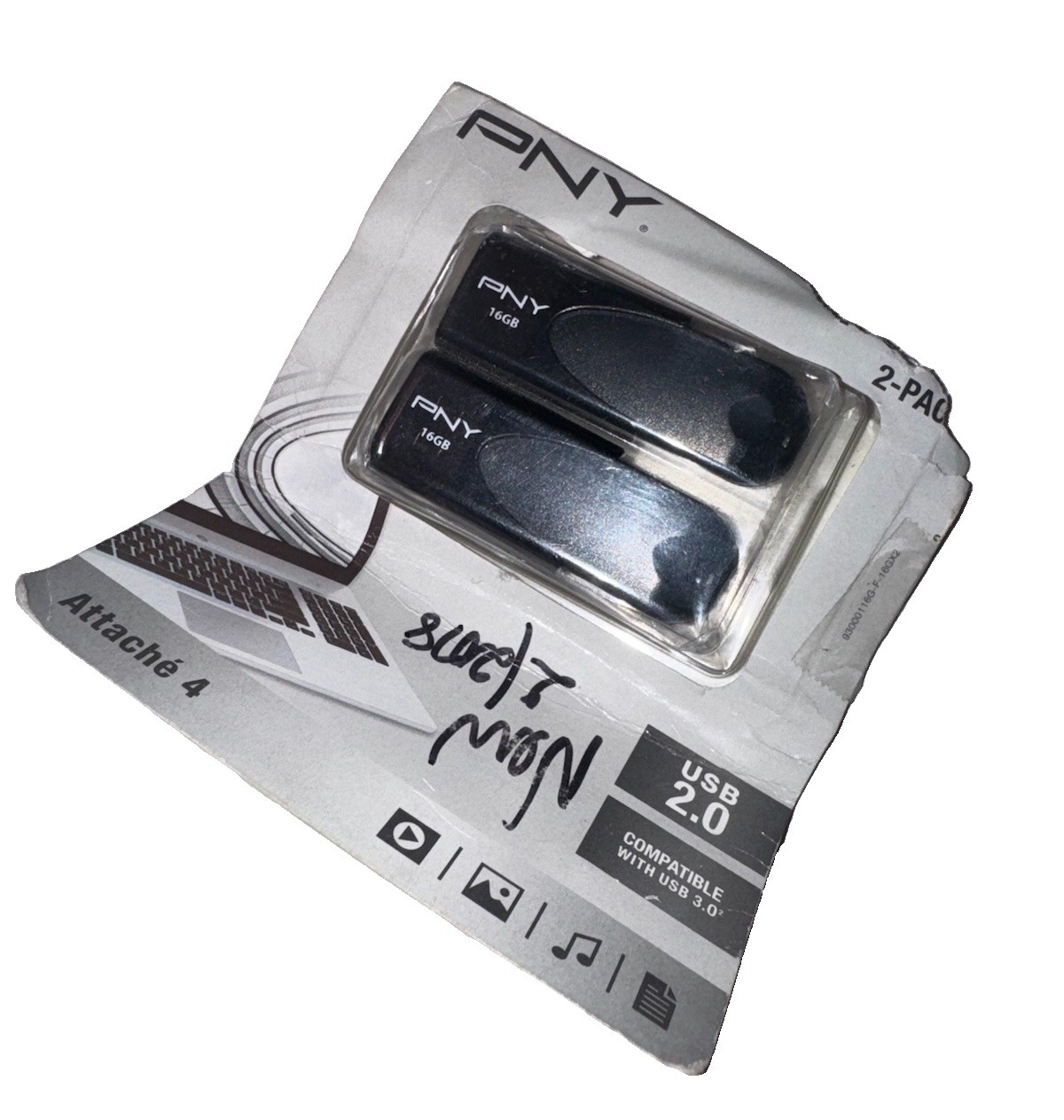 PNY 2-Pack Attaché 4 HD 16GB USB 2.0 Flash Drive - Black New/open package
