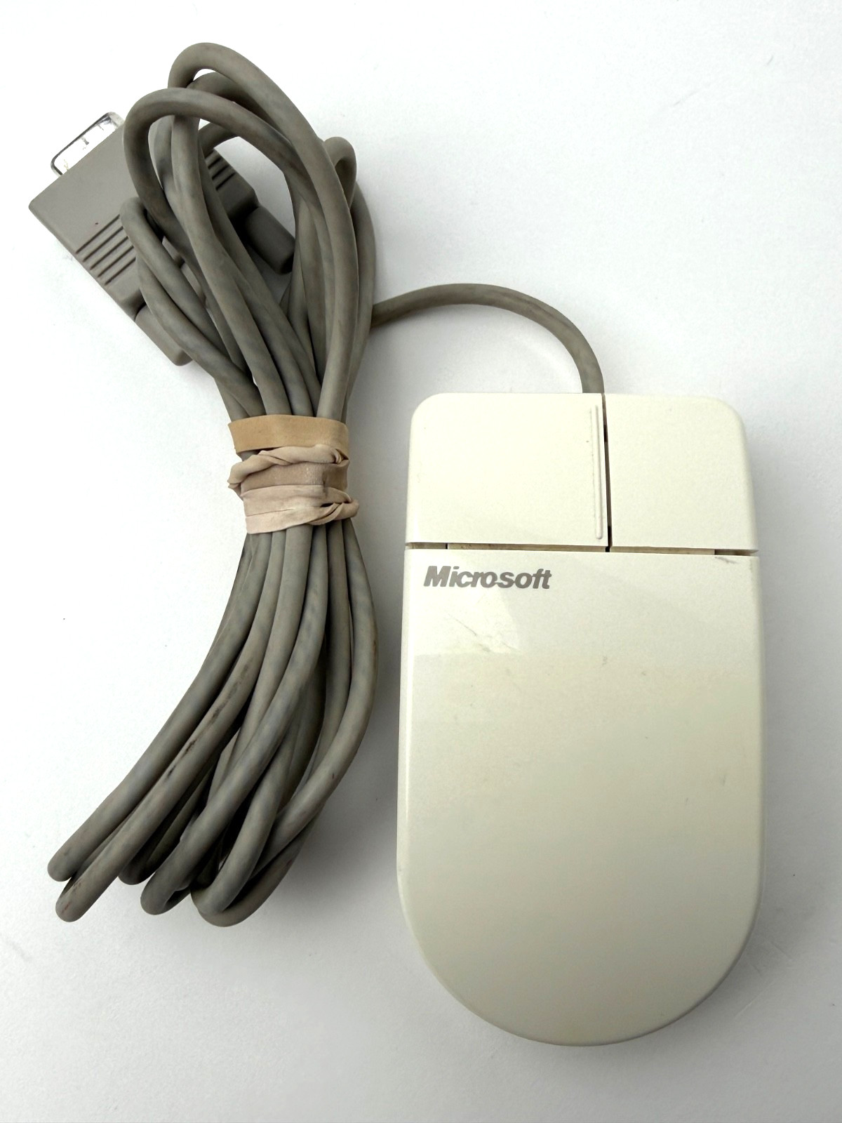 Vintage Microsoft Serial Mouse Dove Bar 2-Button 9-Pin DB9 Part 24394