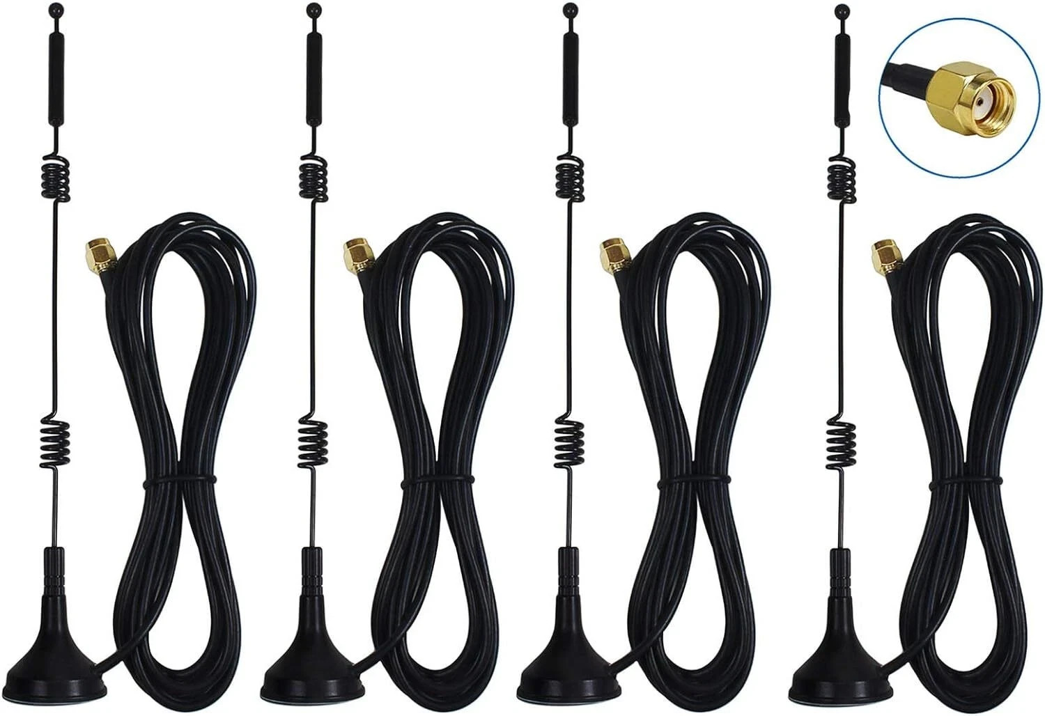 Dual Band Long Range Wifi Antenna (4-Pack), 9Dbi 2.4Ghz 5Ghz 5.8Ghz Rp-s
