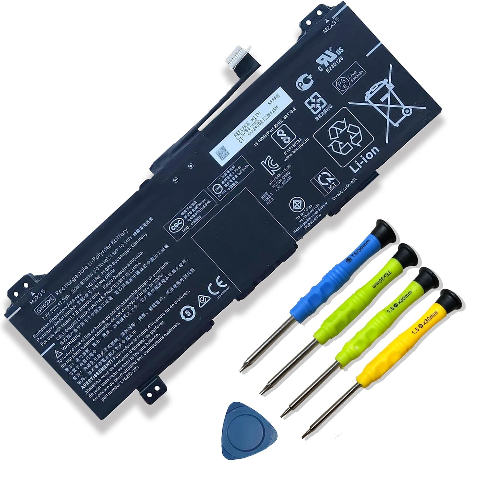 High-Capacity Laptop Battery Replacement for HP Chromebook 11A G8 G6 X360 6000mA