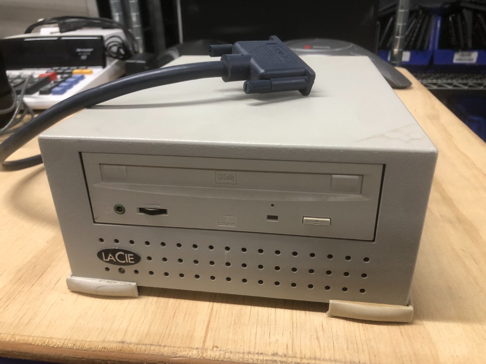 Vintage LaCie External SCSI CD-R Recordable Drive 2x6x Sony Caddy Load Untested