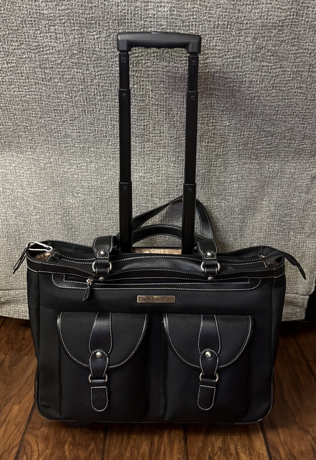 Clark & Mayfield Marquam Rolling Laptop Bag Brief Black 18" Retail $149.99-READ