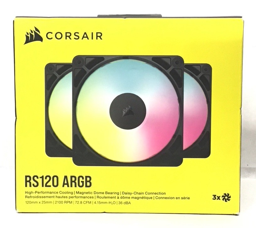 Corsair RS120 ARGB 120mm PWM Fans (Black, Triple Pack), CO-9050181-WW