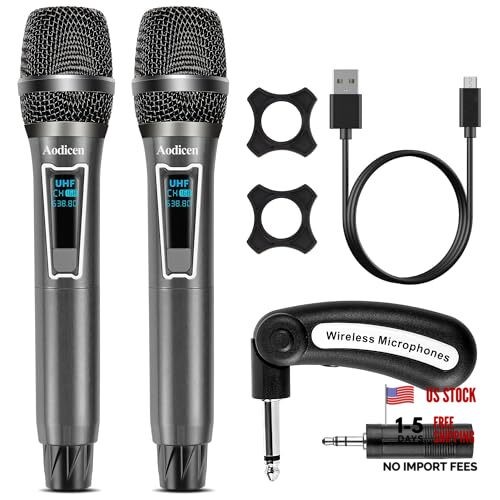 Easy Install Wireless Microphone, No Delay Handheld Microphone System with