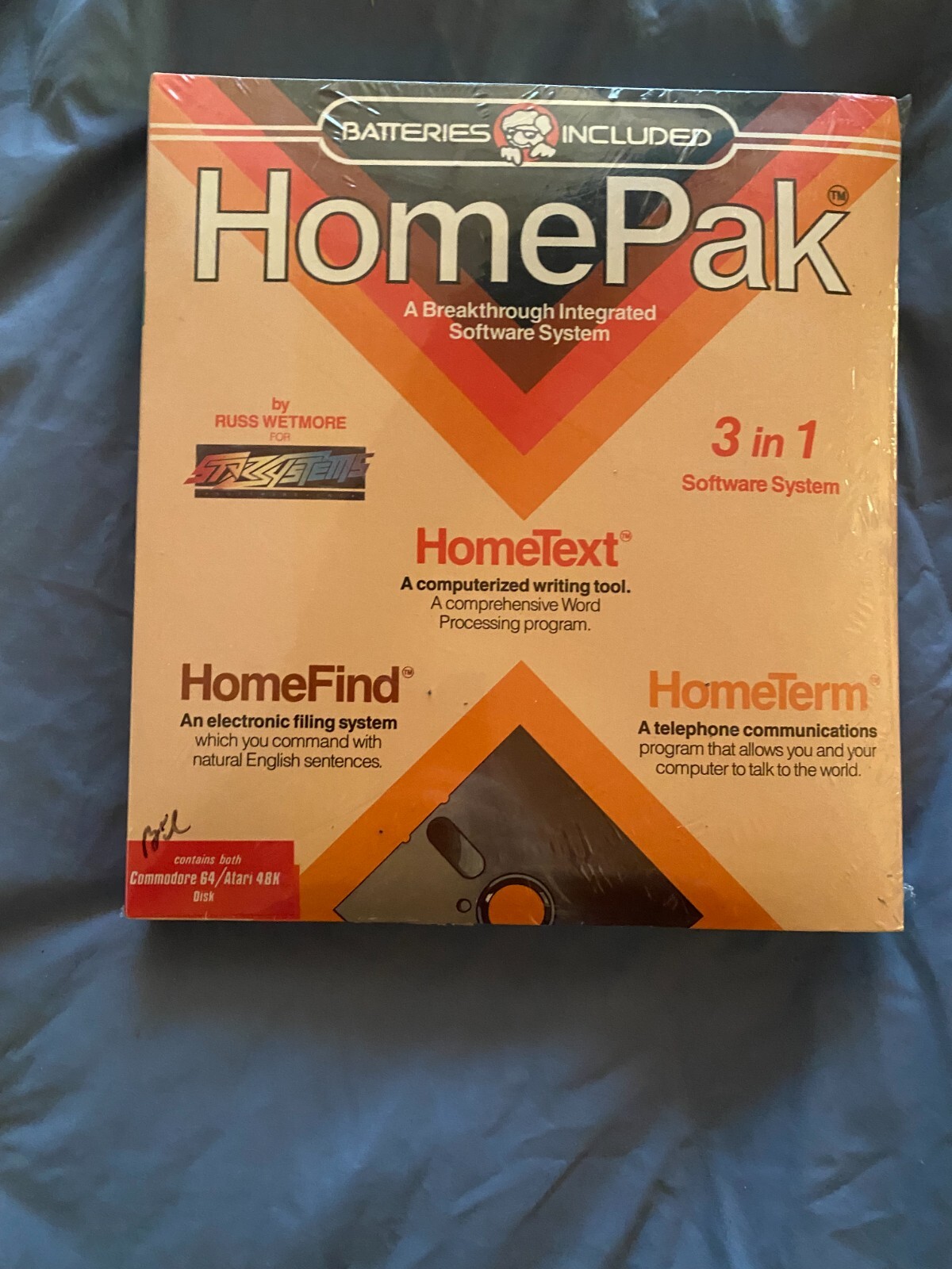 HomePak By Batteries Included for Commodore 64 and Atari 48K  New on Disk