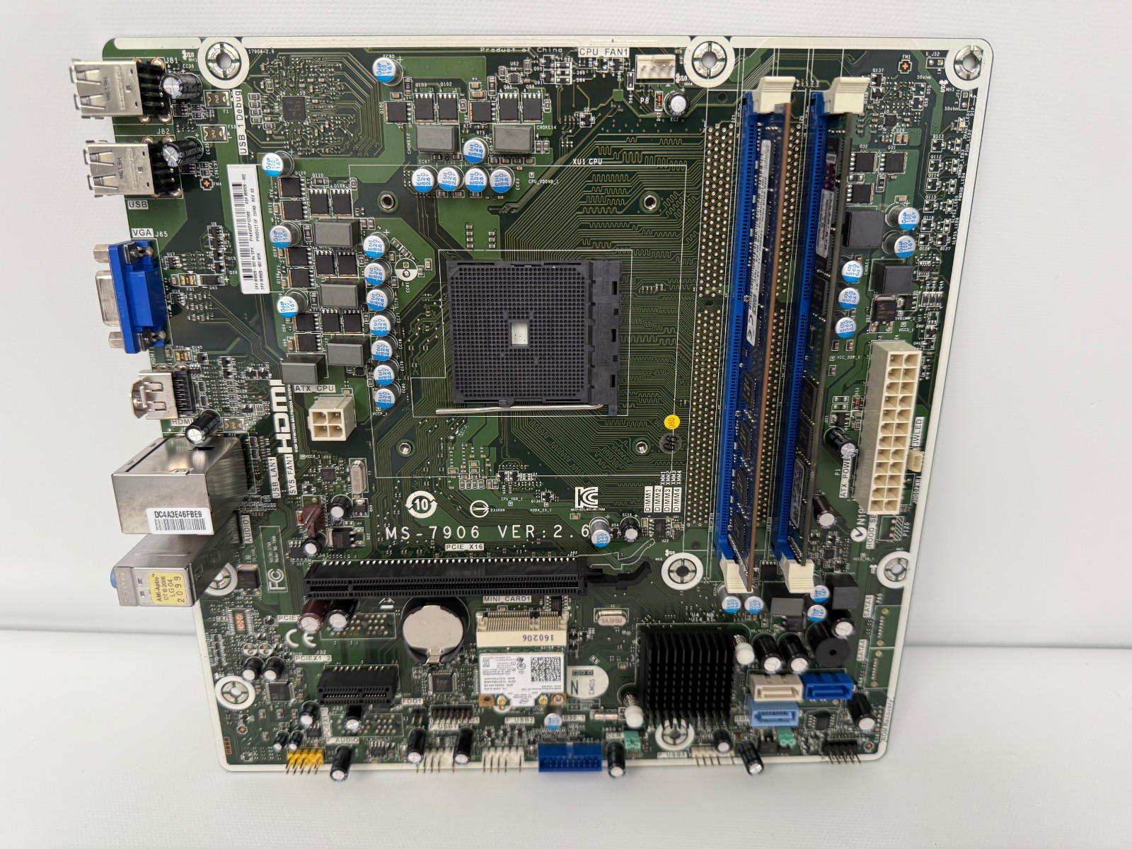 HP 808920-002 MOTHERBOARD MS-7906 WITH 12GB (1X8GB 1X4GB)  RAM PAVILION