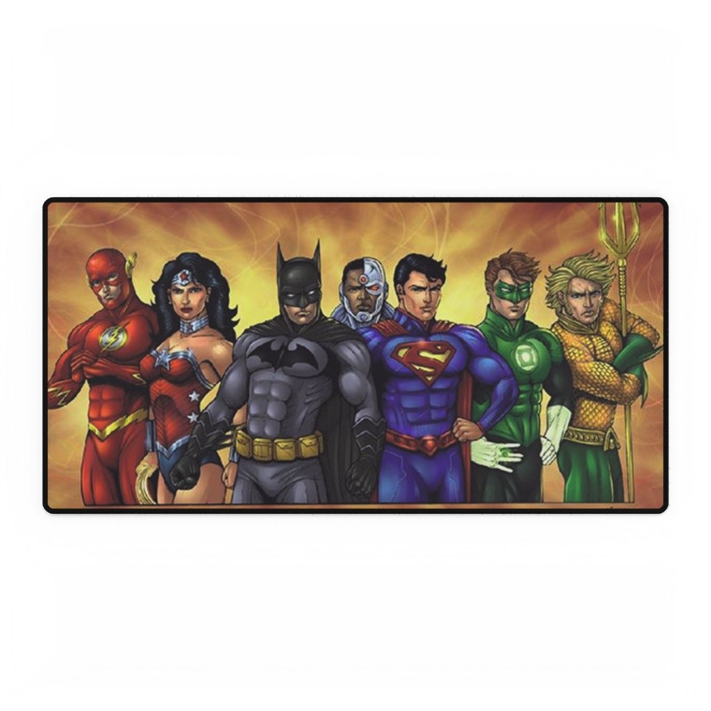 DC Comics Justice League Orange Background Lineup Mouse Pad Desk Mats