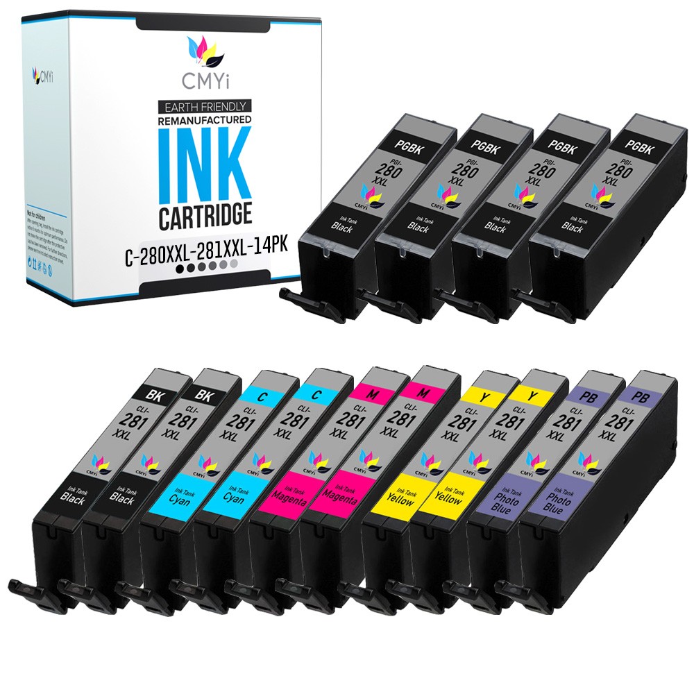 14PK Compatible CMYi 280 281 XXL Ink for Canon PIXMA TS8120 TS8220 TS8320 TS9120