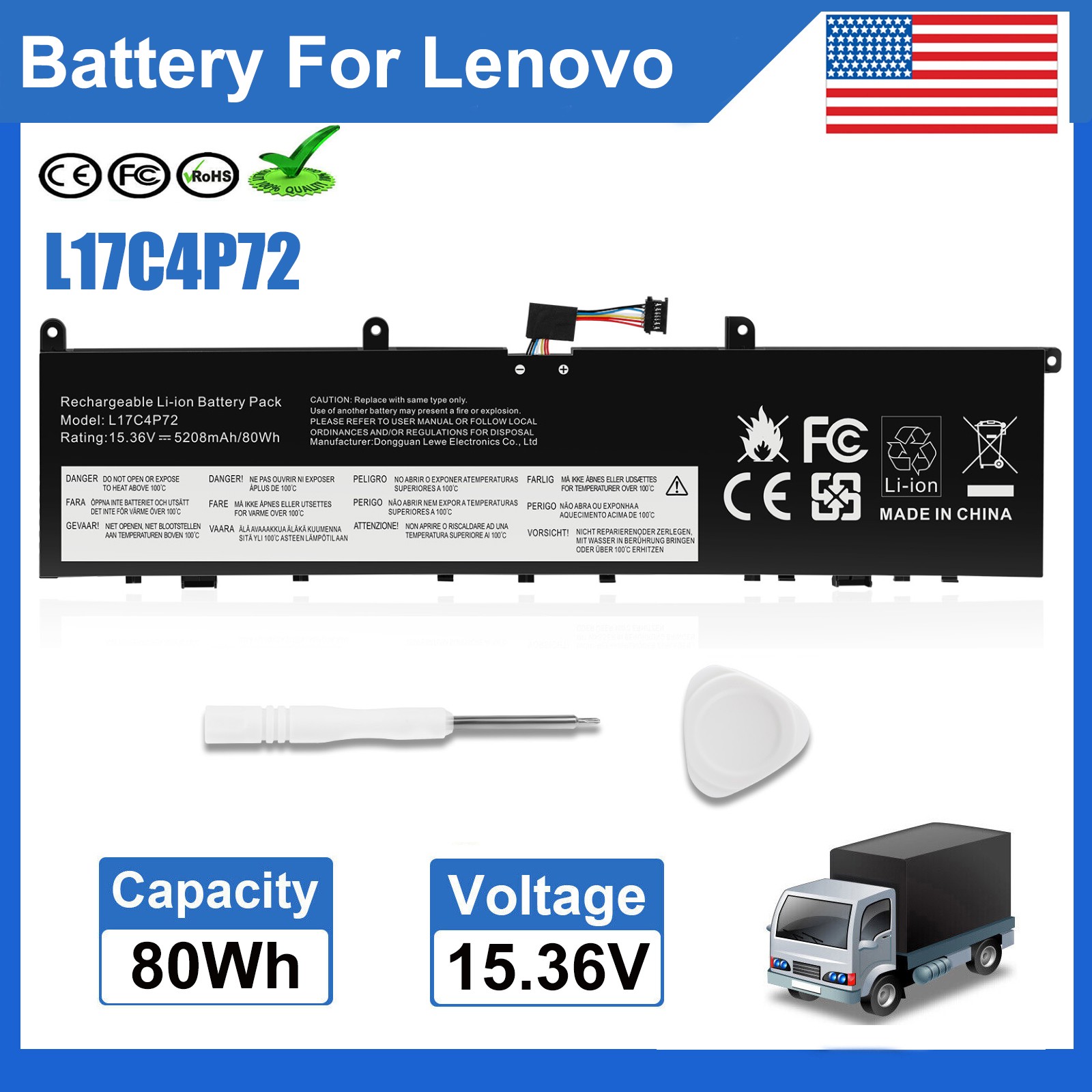 01AY969 Battery For Lenovo ThinkPad X1 EXTREME GEN 1/2 L17C4P72 L18M4P71 01YU911