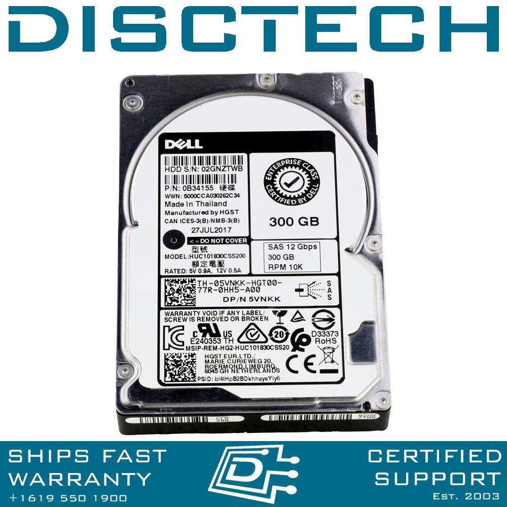 Dell 5VNKK Hitachi 0B34155 HUC101830CSS200 300GB 10K 12Gbps SFF SAS HDD