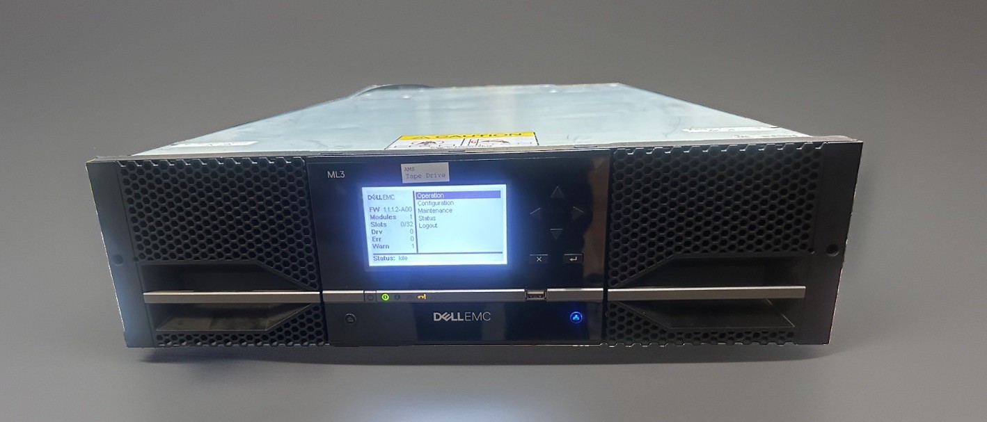 Dell EMC PowerVault ML3 3555-L3A 32-Slot Tape Library – Dual PSU – No Drives