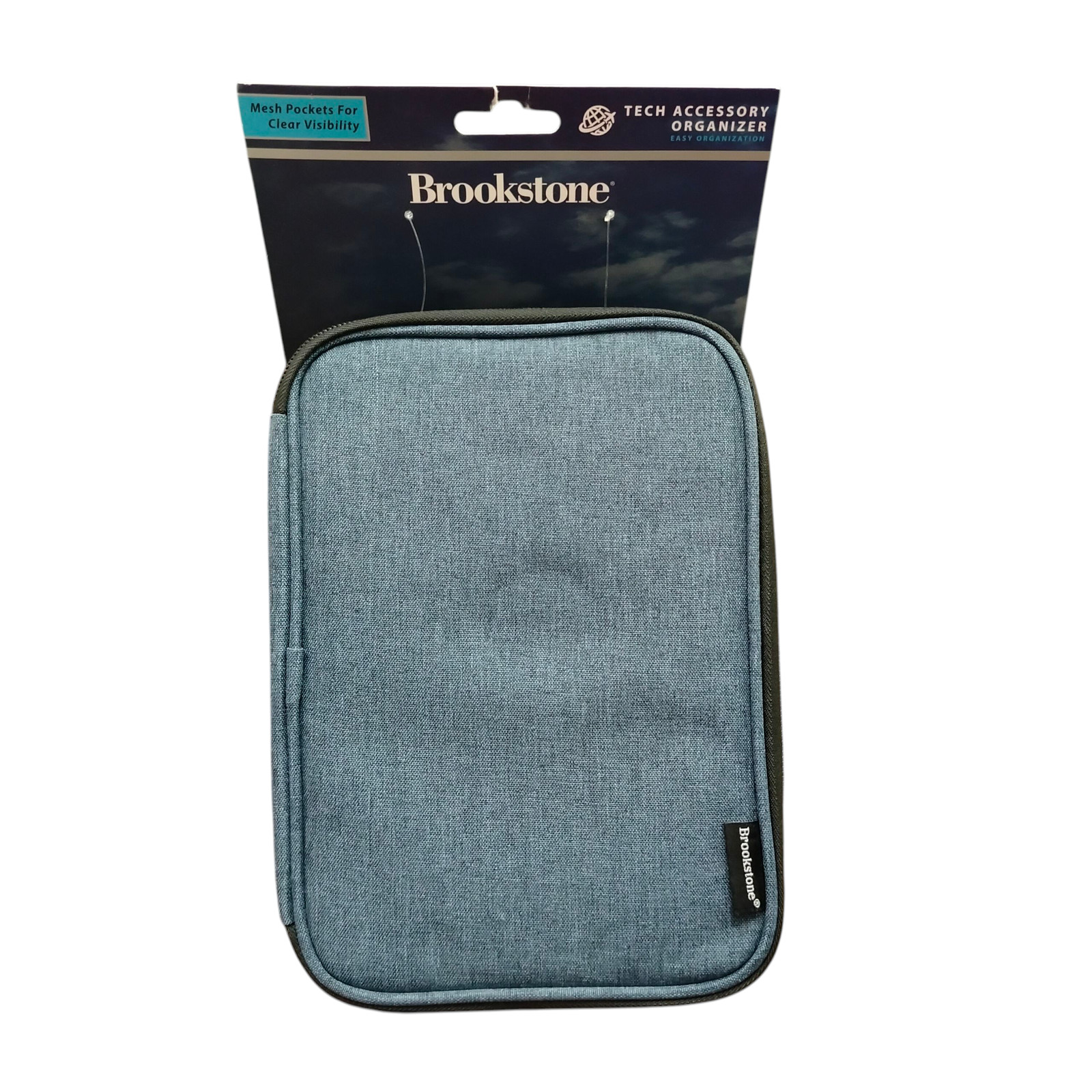 Brookstone Tech Accessory Organizer Electronics Travel Cord Case Mesh Pockets