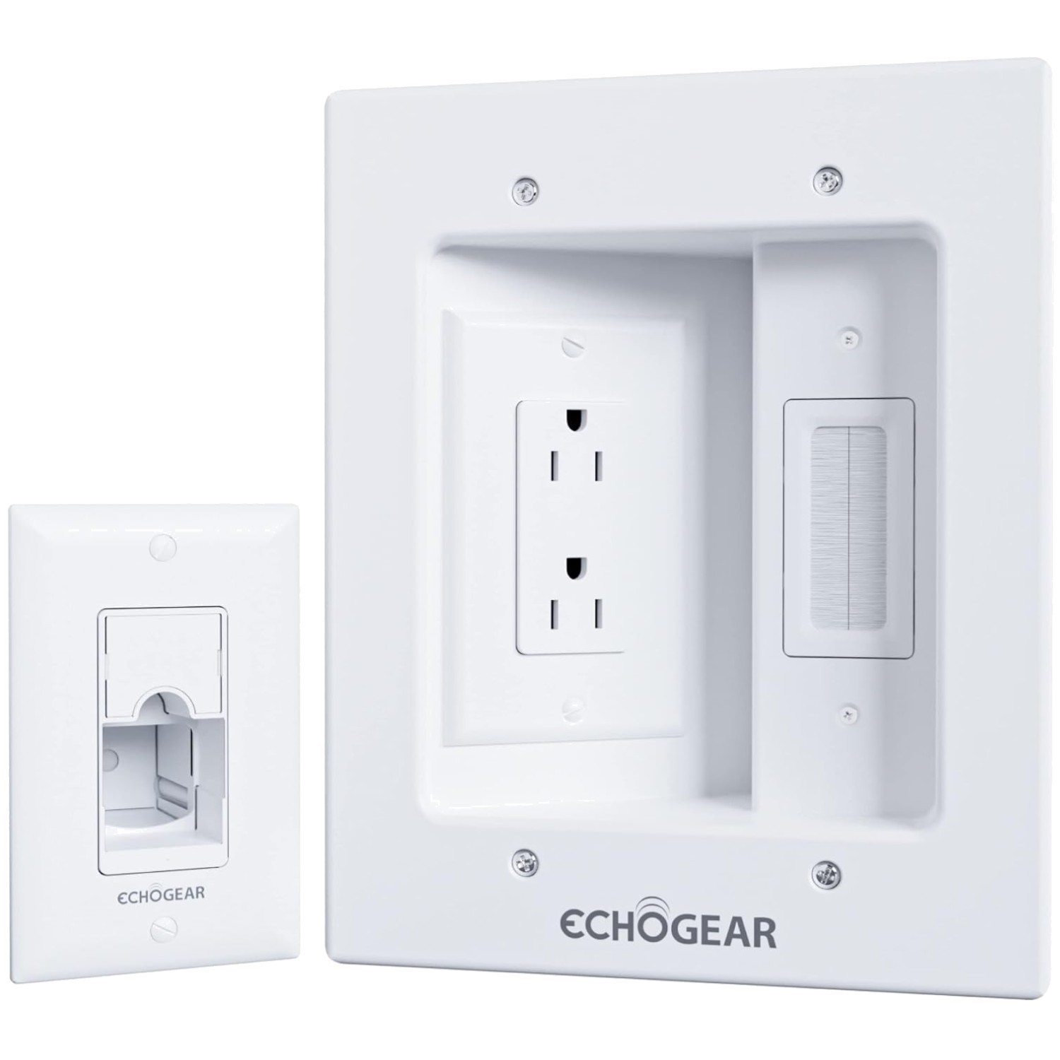 Sleek TV Cord Hider with Dual Outlet & Cable Pass-Through