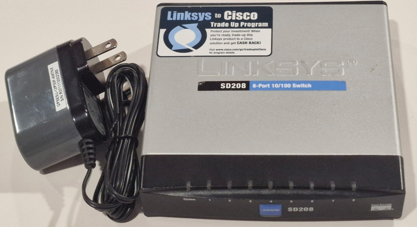 Cisco Linksys Home and Small Business Unmanaged SD208 8-Ports External Switch