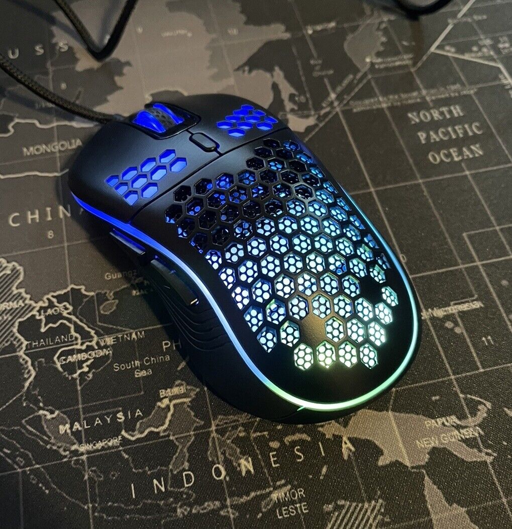 Gaming Mouse -Wired RGB Ultra-Light Weight HoneyComb Design