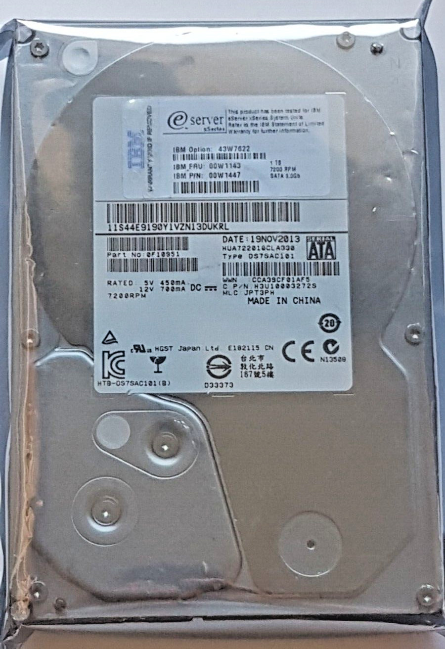1TB SATA IBM 43W7622 7200rpm Simple Swap HDD 3.5 Internal Hard Drive New