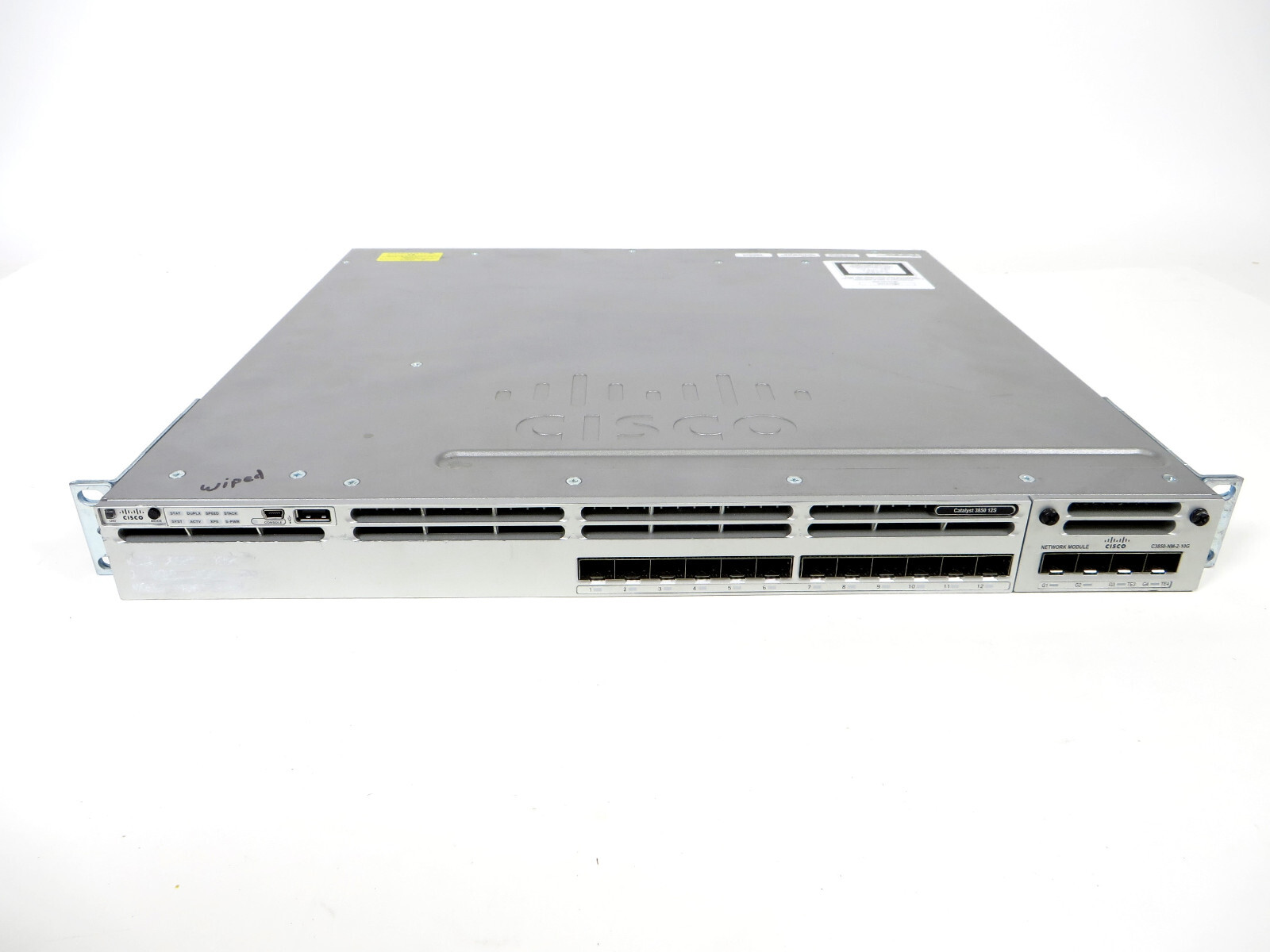 Cisco Catalyst WS-C3850-12S-E 12-Port 1GE SFP w/ C3850-NM-2-10G PWR-C1-350WAC