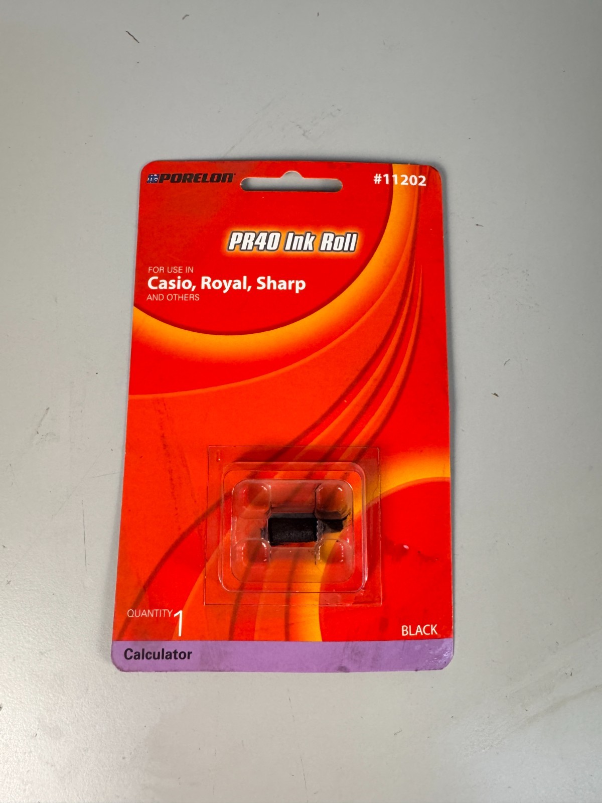 Porelon 11202 PR40 Black Ink Roller New for Casio Royal Sharp Calculator OEM