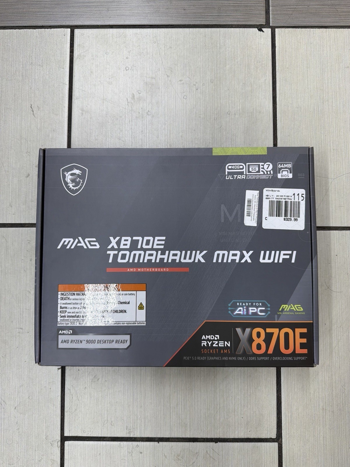 MSI MAG MAG X870E TOMAHAWK WIFI AM5 AMD X870E SATA 6Gb/s M.2 DDR5 Wi-Fi 7 5G LAN