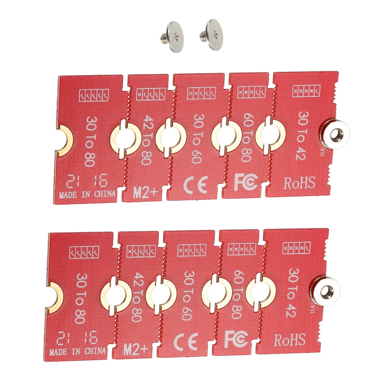 2Pcs M2+M.2 NGFF/NVME Length Extend Adapter 2230, 2242, 2260, 2280 SSD