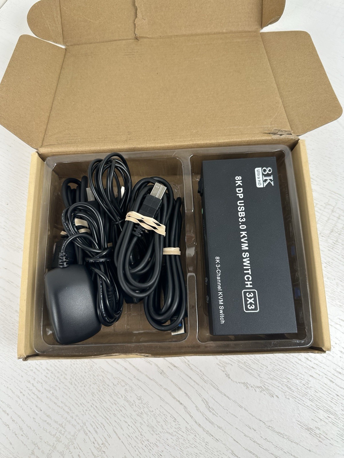 8K DP KVM Switch: 3-Channel USB 3.0 Audio Video Processor 3x3 HD Selector