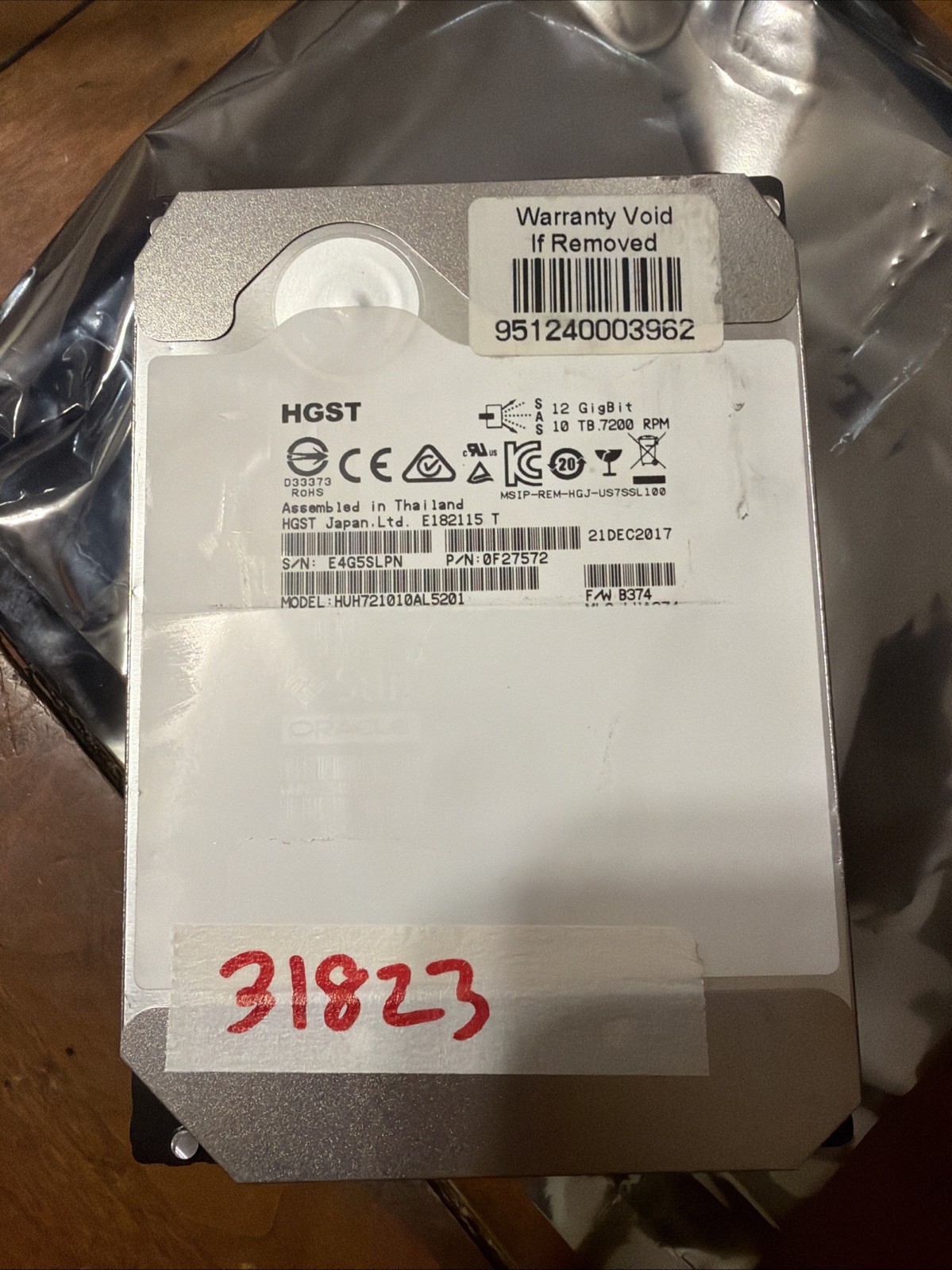 HGST UltraStar HE10/ DC HC510 Series 10TB SAS 6GB/s (0F27381)