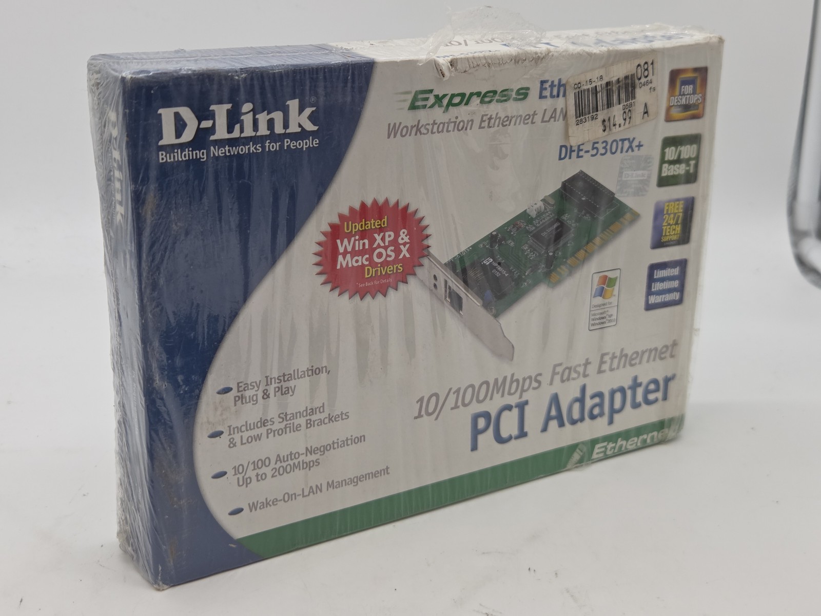 D-Link DFE-530TX 10/100 ETHERNET NETWORK ADAPTER NEW IN PACKAGE PCI WIRED(B35)