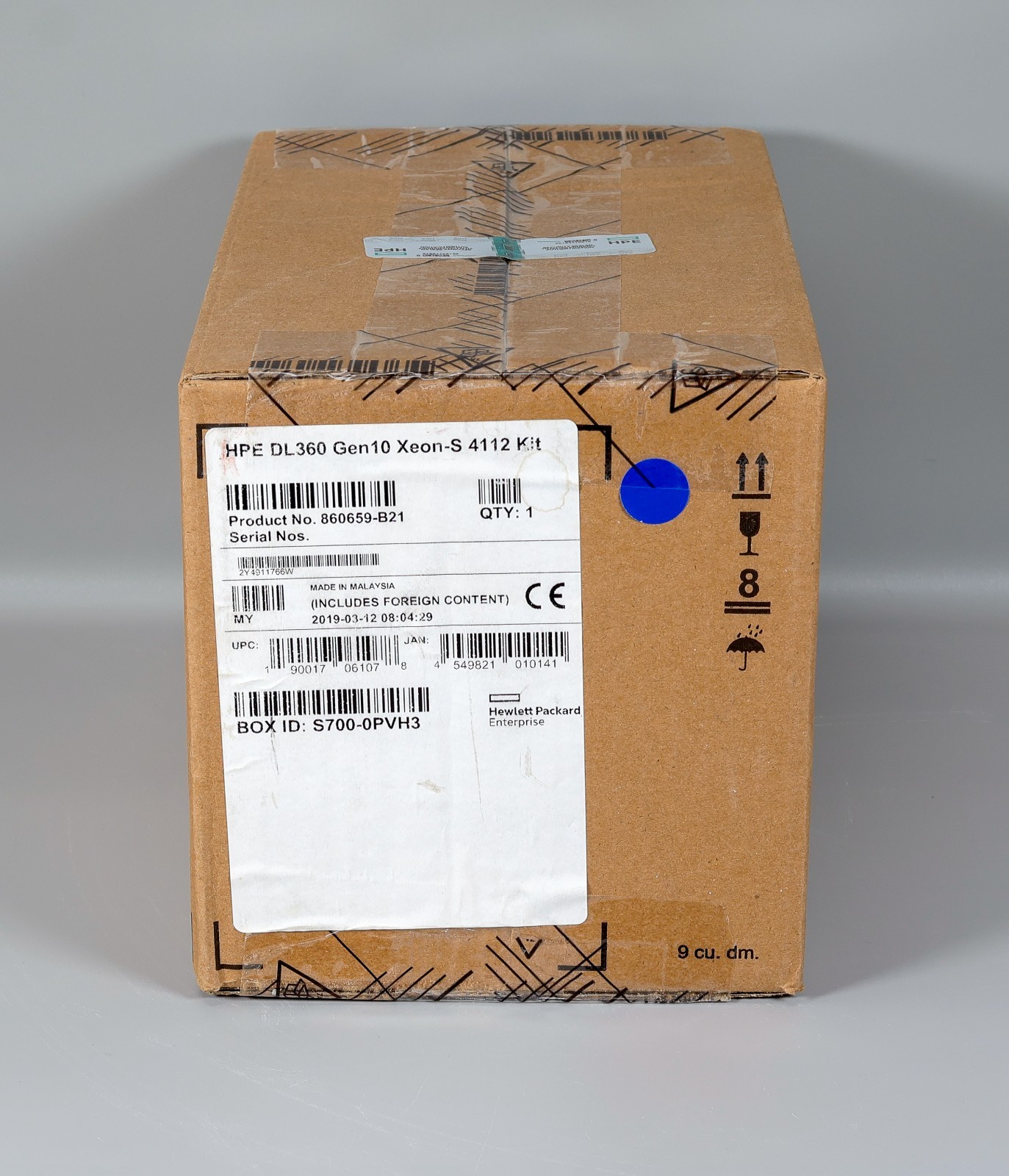 HPE 860659-B21 DL360 Gen10 Xeon Silver 4112 2.6GHz CPU Kit NEW SEALED