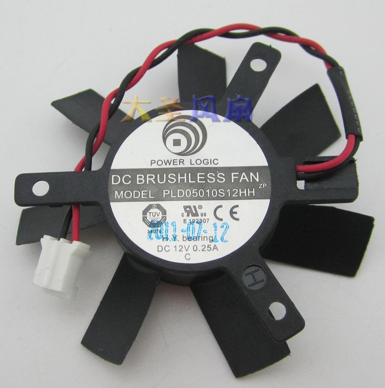 For ATI PLD05010S12HH Graphics Card Fan Diameter 45mm Hole Spacing 32mm 2-wire