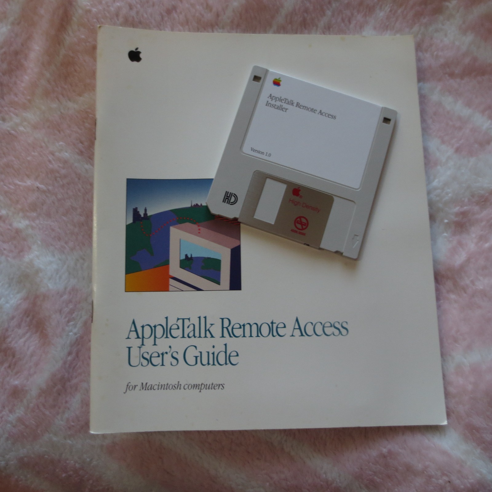Vintage AppleTalk Remote Access User's Guide with software on 3.5" disk