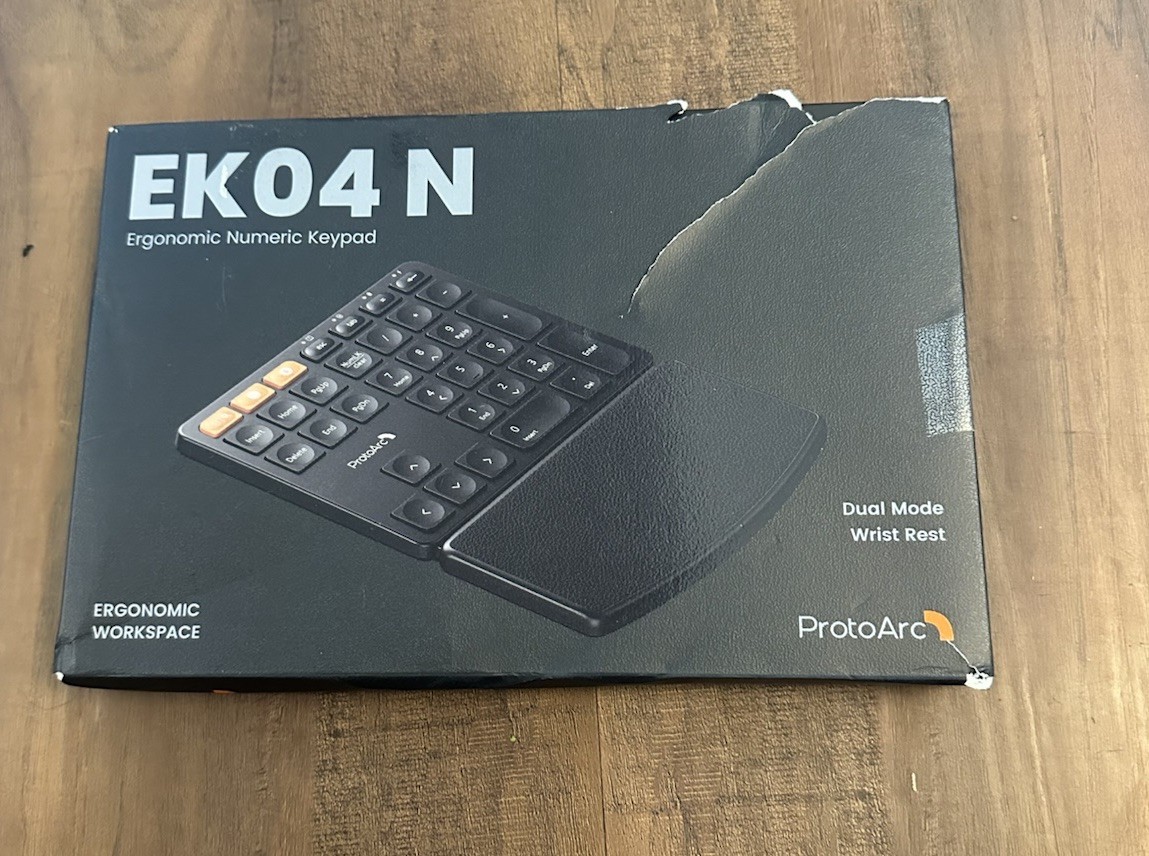 ProtoArc Wireless Numeric Keypad EK04 N Ergonomic Bluetooth Number Pad with 