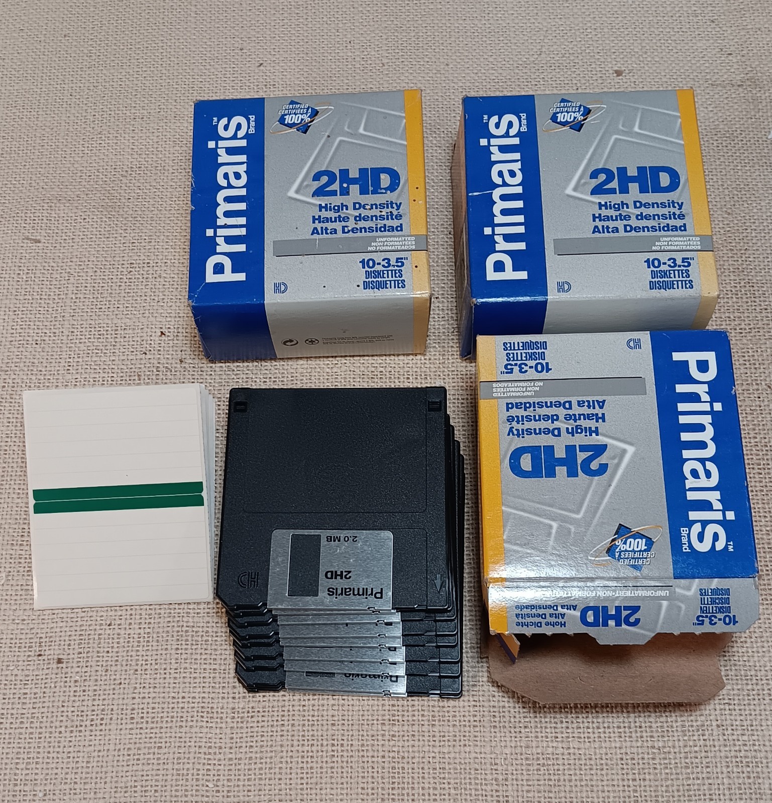 Primaris 2HD 3.5" Floppy Discs - Box of 10 - New and Sealed 2Boxes +1 opened box