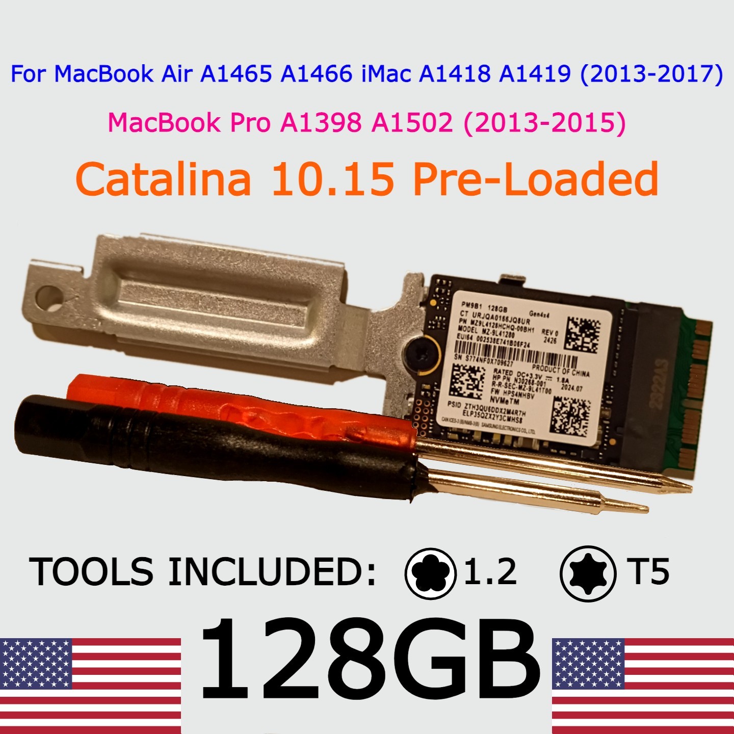 128GB SSD 2013 2014 2015 MacBook Air A1465 A1466 - macOS Catalina loaded - NEW