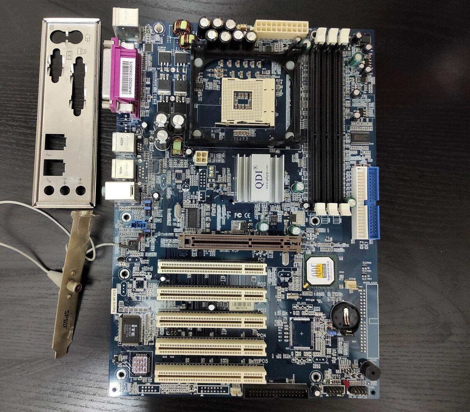 QDI Superb 4X V2.0 SiS-648 Socket 478 ATX Vintage Retro Motherboard AGP PCI