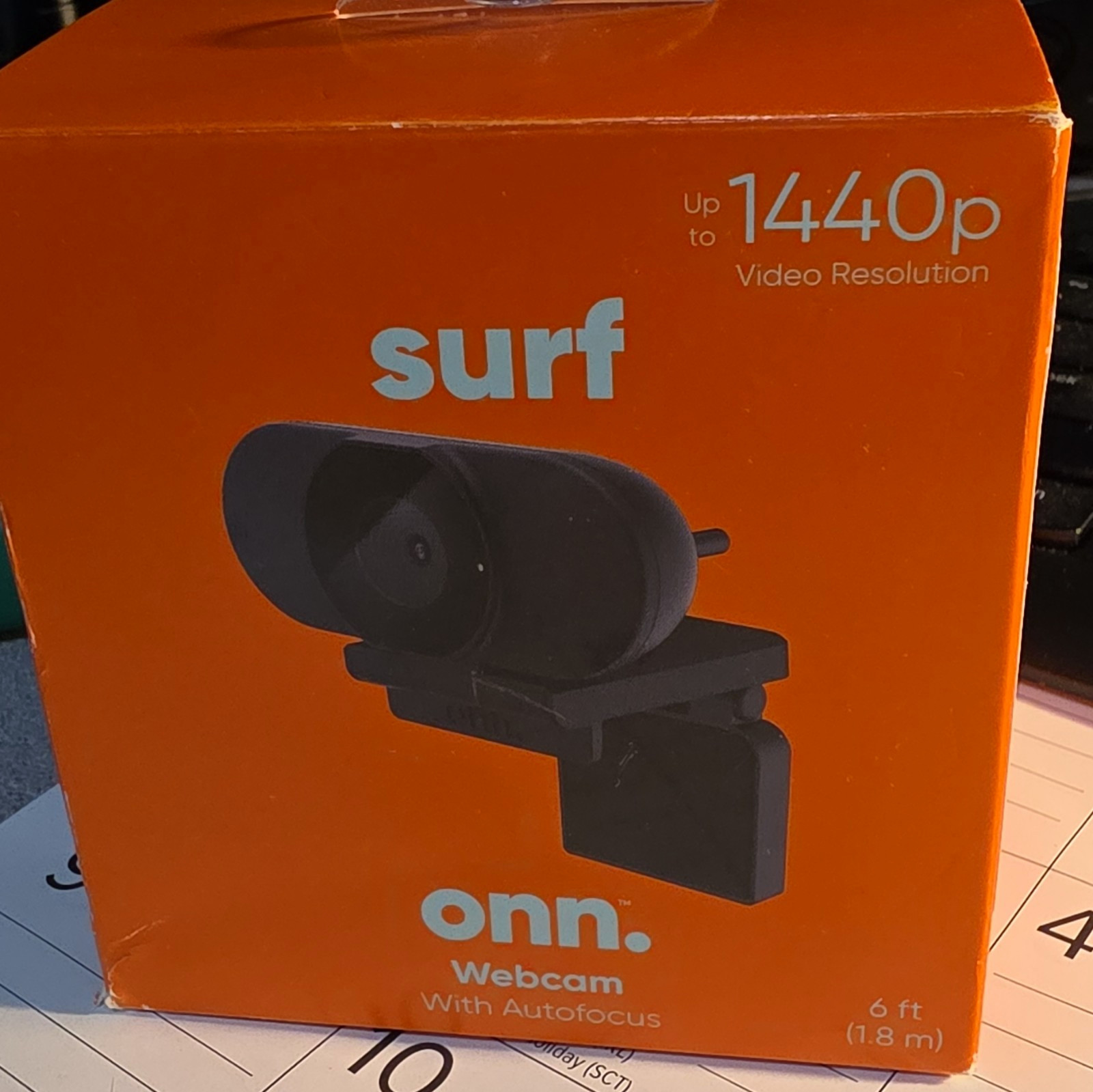 onn. Surf Webcam with Autofocus, Up to 1440p Maximum Video Resolution, Black