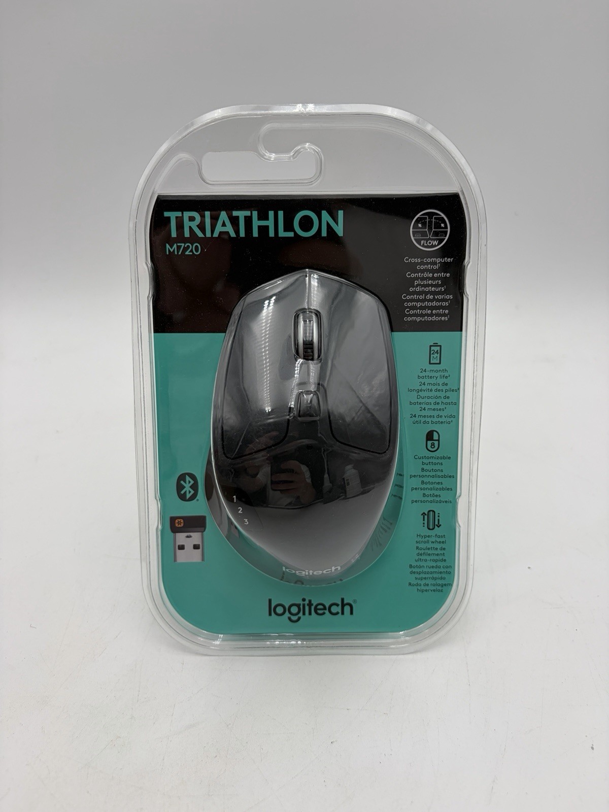 NEW LOGITECH M720 TRIATHLON MULTI-DEVICE WIRELESS MOUSE BLACK New