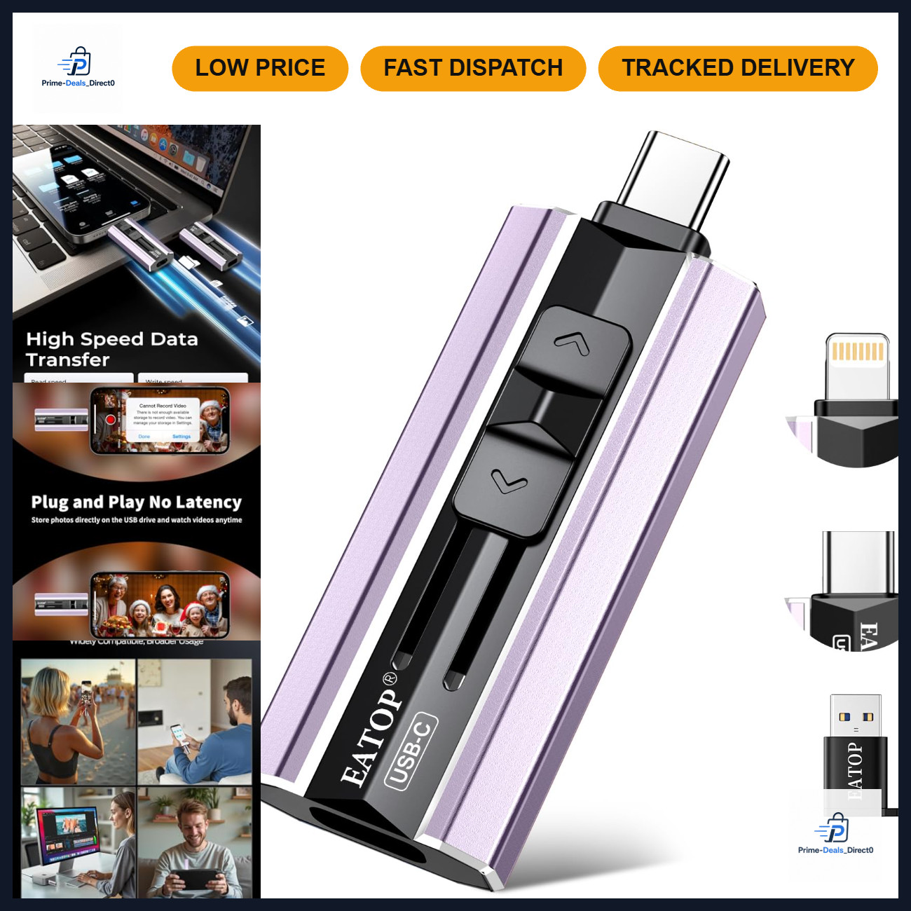 512GB Dual Interface Flash Drive - Portable USB Storage for iPhone, iPad, Androi