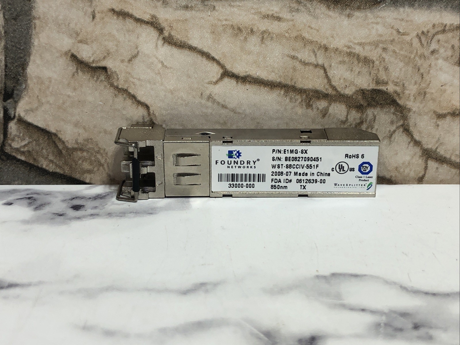 FOUNDRY E1MG-SX 1000BASE SX 850NM SFP+ TRANSCEIVER MODULE