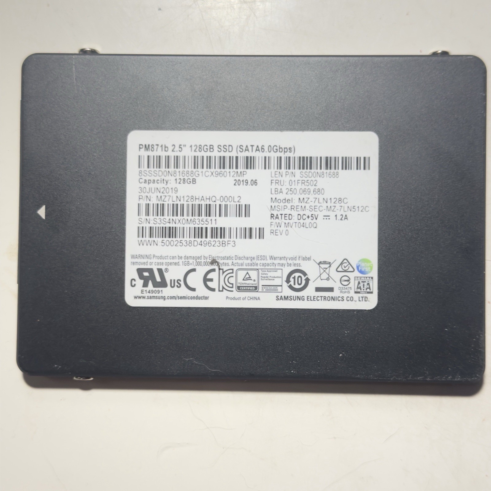Samsung PM871B 128GB M.2 SATA Solid State Drive