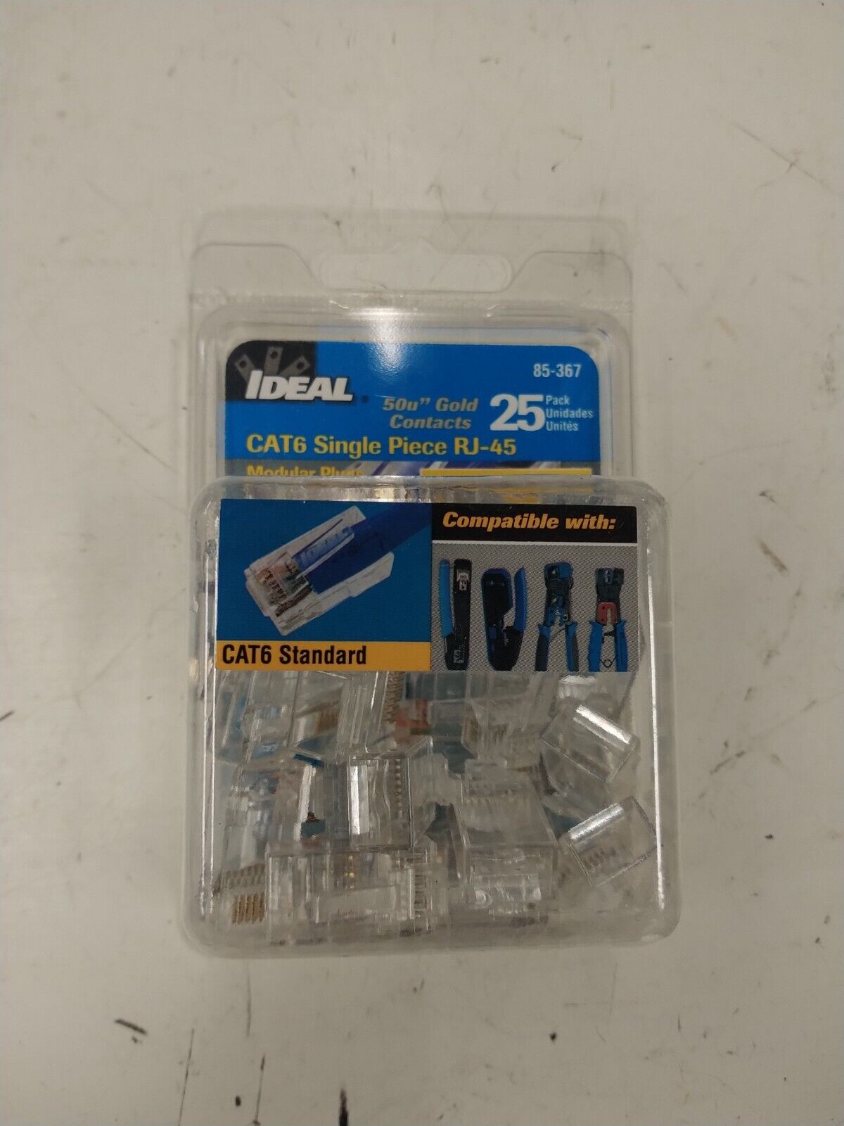 IDEAL 85-367 CAT6 Single Piece RJ-45 Modular Plugs (25 PACK)