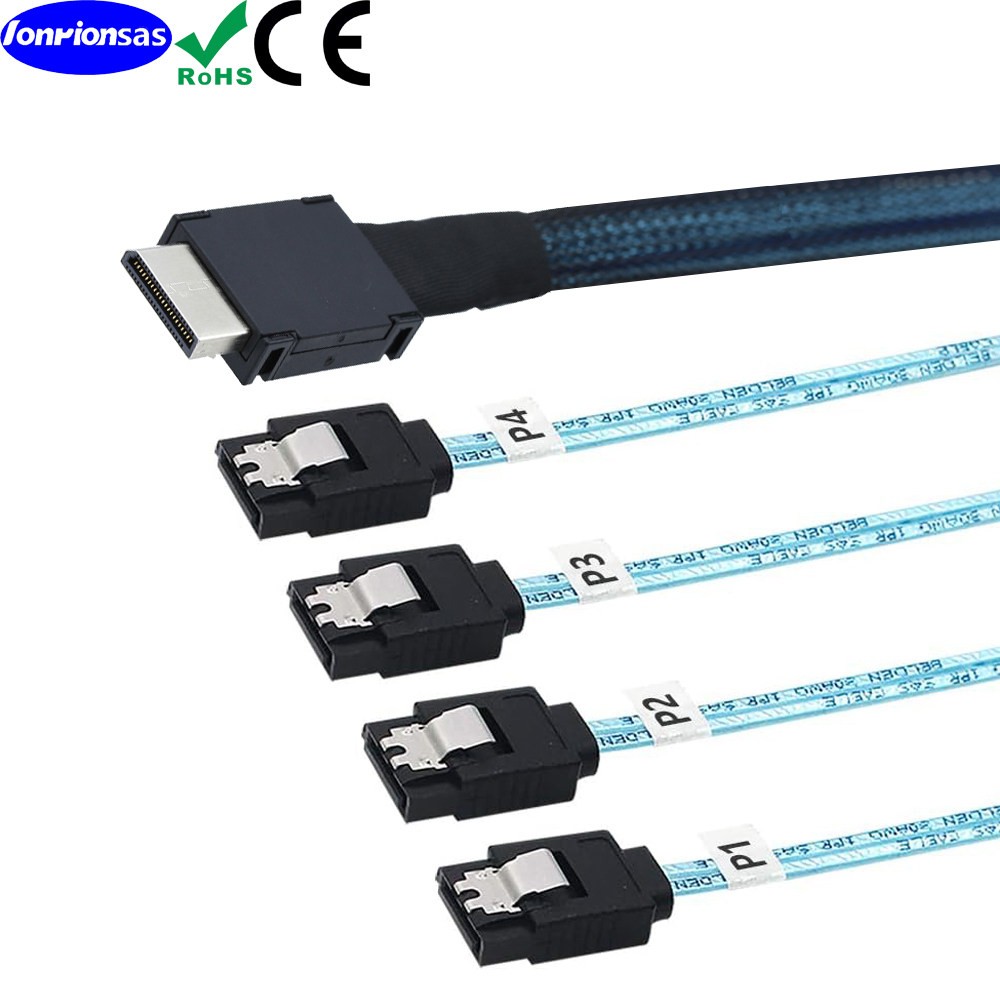OCuLink PCI-Express SAS SFF-8611 4i to 4X SATA Server High Speed Conversion